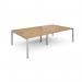 Connex double back to back desks 2800mm x 1600mm - silver frame, oak top CO2816-S-O