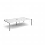 Connex double back to back desks 2800mm x 1600mm - silver frame, white top CO2816-S-WH