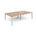 Connex double back to back desks 2800mm x 1600mm - white frame, beech top CO2816-WH-B