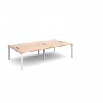 Connex double back to back desks 2800mm x 1600mm - white frame, beech top CO2816-WH-B