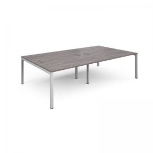 Connex double back to back desks 2800mm x 1600mm - white frame, grey