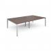 Connex double back to back desks 2800mm x 1600mm - white frame, walnut top CO2816-WH-W
