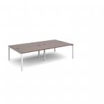 Connex double back to back desks 2800mm x 1600mm - white frame, walnut top CO2816-WH-W