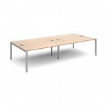 Connex double back to back desks 3200mm x 1600mm - silver frame, beech top CO3216-S-B