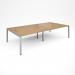 Connex double back to back desks 3200mm x 1600mm - silver frame, oak top CO3216-S-O