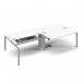 Connex double back to back desks 3200mm x 1600mm - silver frame, white top CO3216-S-WH