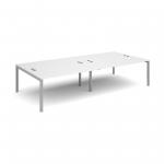 Connex double back to back desks 3200mm x 1600mm - silver frame, white top CO3216-S-WH