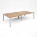 Connex double back to back desks 3200mm x 1600mm - white frame, beech top CO3216-WH-B