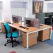 Connex double back to back desks 3200mm x 1600mm - white frame, beech top CO3216-WH-B