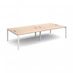 Connex double back to back desks 3200mm x 1600mm - white frame, beech top CO3216-WH-B