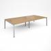 Connex double back to back desks 3200mm x 1600mm - white frame, oak top CO3216-WH-O