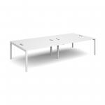 Connex double back to back desks 3200mm x 1600mm - white frame, white top CO3216-WH-WH