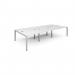 Connex triple back to back desks 3600mm x 1600mm - silver frame, white top CO3616-S-WH