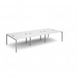 Connex triple back to back desks 3600mm x 1600mm - silver frame, white top CO3616-S-WH