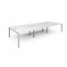 Connex triple back to back desks 4200mm x 1600mm - silver frame, white top CO4216-S-WH