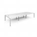 Connex triple back to back desks 4200mm x 1600mm - white frame, white top CO4216-WH-WH