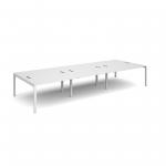 Connex triple back to back desks 4200mm x 1600mm - white frame, white top CO4216-WH-WH