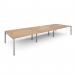 Connex triple back to back desks 4800mm x 1600mm - silver frame, beech top CO4816-S-B