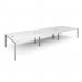Connex triple back to back desks 4800mm x 1600mm - silver frame, white top CO4816-S-WH