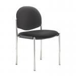 Coda multi purpose stackable conference chair with no arms - Nero Black vinyl