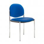 Coda multi purpose stackable conference chair with no arms - Ocean Blue vinyl