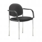 Coda multi purpose stackable conference chair with fixed arms - Nero Black vinyl