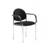 Coda multi purpose chair, with arms, black fabric COD101H-BLK