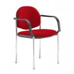 Coda multi purpose stackable conference chair with fixed arms - Panama Red COD101H-YS079