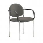 Coda multi purpose stackable conference chair with fixed arms - Slip Grey COD101H-YS094