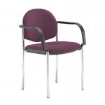 Coda multi purpose stackable conference chair with fixed arms - Bridgetown Purple COD101H-YS102