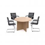 Bundle deal 4 x Essen visitors chairs with RT12 meeting table - grey oak