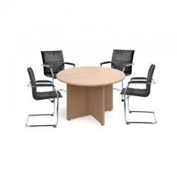 Cheap Stationery Supply of Bundle deal 4 x Essen visitors chairs with RT12 meeting table - maple Office Statationery