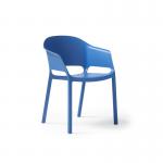 Contra one piece polypropylene chair with integrated arms in blue CON301-BL