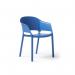 Contra one piece polypropylene chair with integrated arms in blue CON301-BL