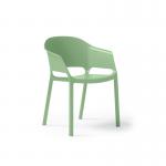 Contra one piece polypropylene chair with integrated arms in green CON301-GR