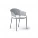 Contra one piece polypropylene chair with integrated arms in pearl grey CON301-PG
