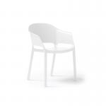 Contra one piece polypropylene chair with integrated arms in white CON301-WH