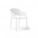 Contra one piece polypropylene chair with integrated arms in white CON301-WH