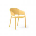 Contra one piece polypropylene chair with integrated arms in yellow CON301-YW