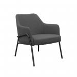 Corby lounge chair with black metal frame - dark grey COR01-DG