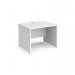 Contract 25 straight desk with panel leg 1000mm x 800mm - white CP10S-WH