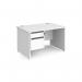 Contract 25 straight desk with 2 drawer graphite pedestal and panel leg 1200mm x 800mm - white CP12S2-G-WH