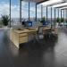 Contract 25 straight desk with 3 drawer graphite pedestal and panel leg 1200mm x 800mm - beech CP12S3-G-B