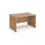 Contract 25 straight desk with panel leg 1200mm x 800mm - beech