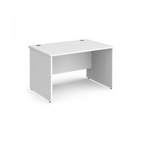 Contract 25 straight desk with panel leg 1200mm x 800mm - white CP12S-WH