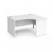 Contract 25 right hand ergonomic desk with panel ends and graphite corner leg 1400mm - white CP14ER-G-WH