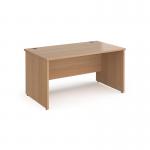 Contract 25 straight desk with panel leg 1400mm x 800mm - beech
