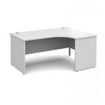 Contract 25 right hand ergonomic desk with panel ends and graphite corner leg 1600mm - white CP16ER-G-WH