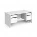 Contract 25 straight desk with 2 and 2 drawer graphite pedestals and panel leg 1600mm x 800mm - white CP16S22-G-WH