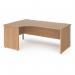 Contract 25 left hand ergonomic desk with panel ends and graphite corner leg 1800mm - beech CP18EL-G-B